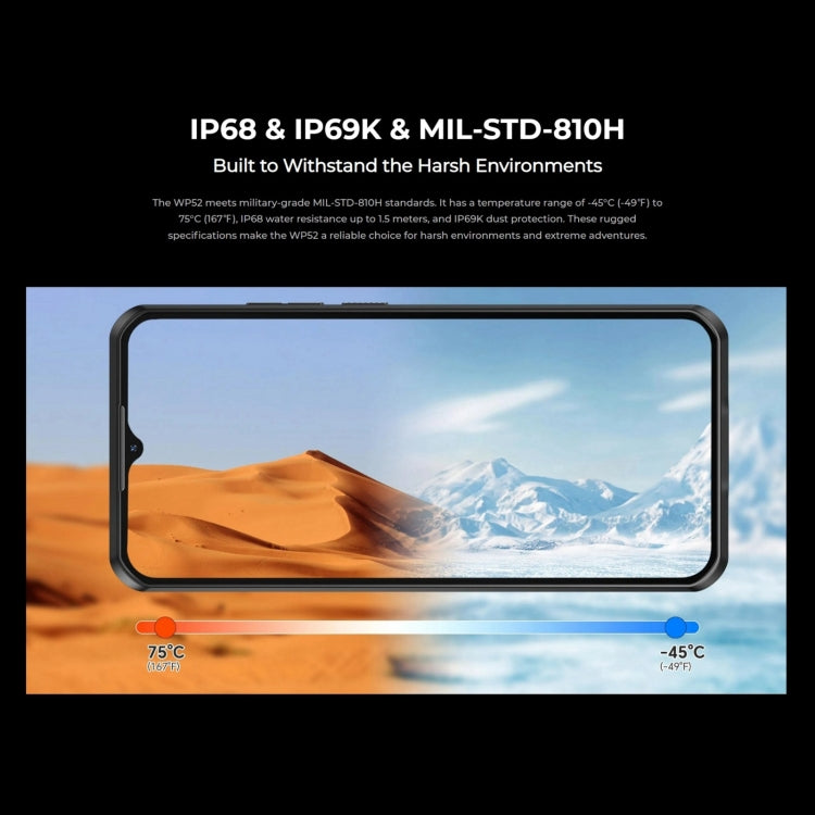 Oukitel WP52 5G Rugged Phone, 4GB+256GB, 6.6 inch Android 14.0 MediaTek Dimensity 6100+ Octa-core 3.0GHz, NFC, OTG, Network: 5G Oukitel WP52 5G Rugged Phone, 4GB+256GB, 6.6 inch Android 14.0 MediaTek Dimensity 6100+ Octa-core 3.0GHz, NFC, OTG, Network: 5G